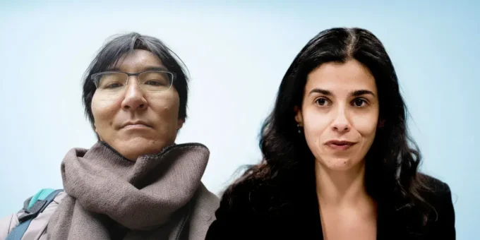 Fábio Nakagawa e Regiane Nakagawa durante entrevista, ambos com aparência séria e cenário de fundo claro.